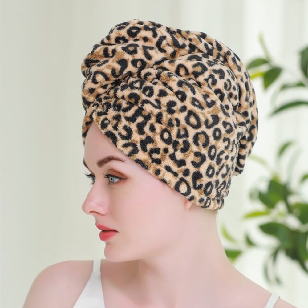 3/$13💞 Cheetah Microfiber Hair Turban